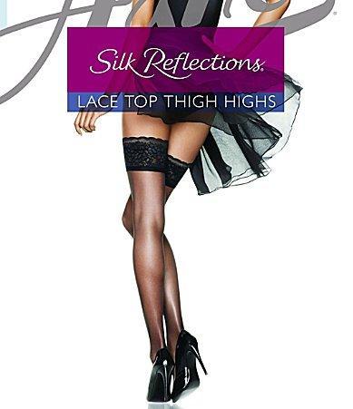 Hanes Silk Reflections Lace Top Thigh Highs Product Image