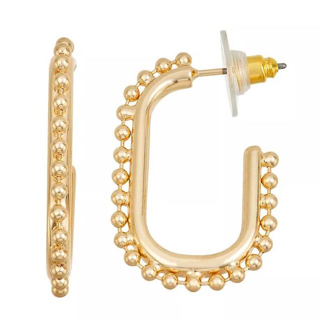 Ella Shea Paper Clip Dot Hoop Earrings, Womens, Gold Product Image