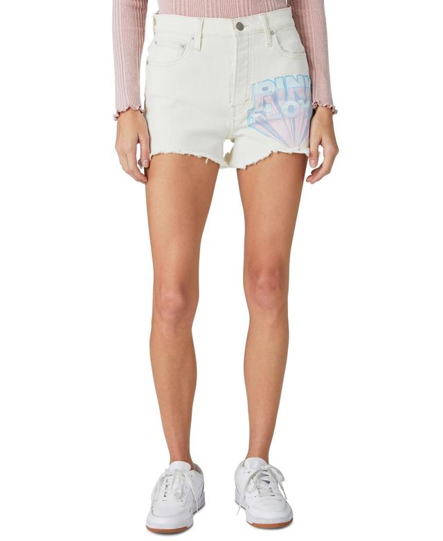 Lucky Brand Pink Floyd Frayed High Waist Denim Mom Shorts Product Image