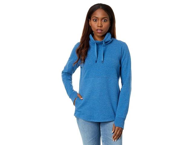 L.L.Bean Bean's Cozy Mixed Knits Pullover (Marine Heather) Women's Clothing Product Image