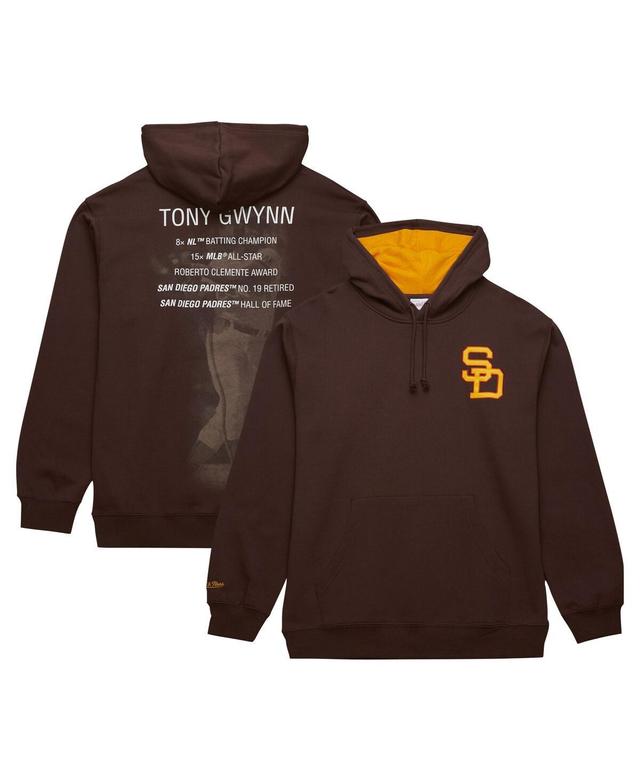 Mitchell & Ness Mens Tony Gwynn Brown San Diego Padres vintage-like Logo Name Number Pullover Hoodie Product Image