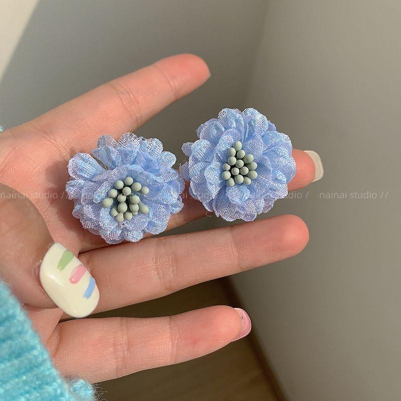 Flower Mesh Stud Earrings Product Image