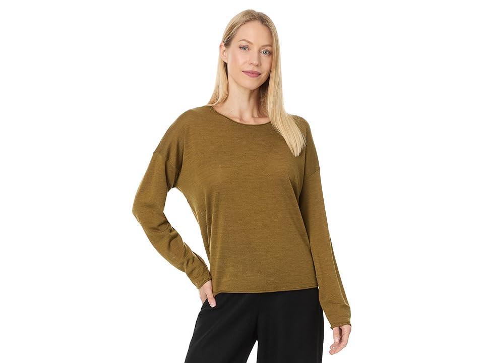 Eileen Fisher Crew Neck Sweater (Goldleaf) Women's Sweater Product Image