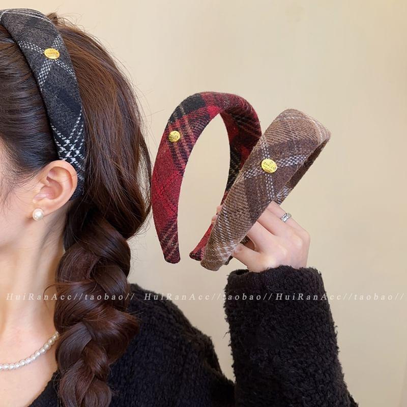 Plaid Thick Headband Product Image