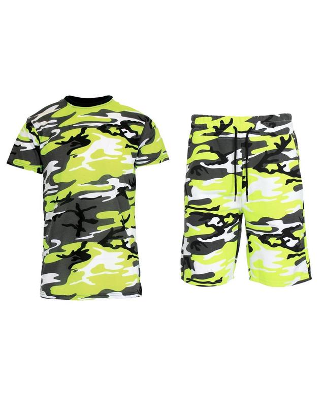 Galaxy By Harvic Mens Camo Short Sleeve T-shirt and Shorts, 2-Piece Set Product Image