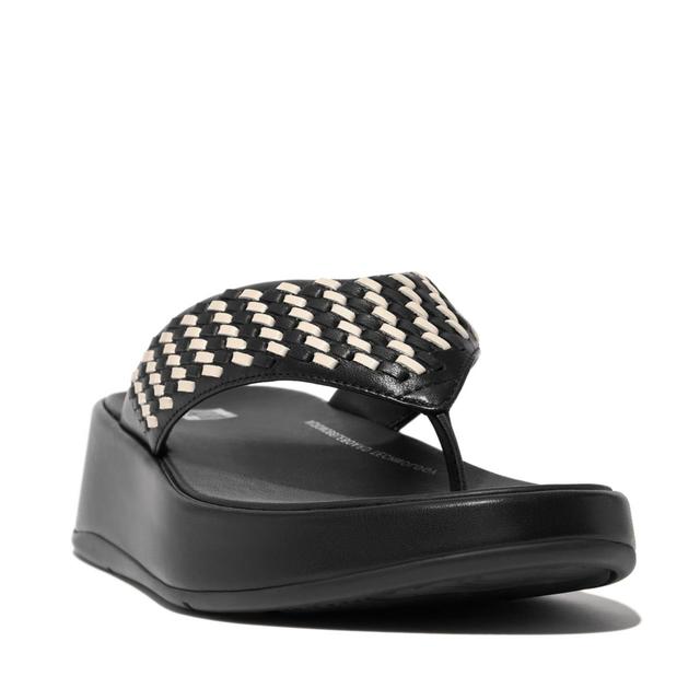 FitFlop Womens F-Mode Woven-Leather Flatform Toe-Post Sandals Product Image