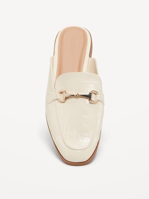 Faux-Leather Loafer Mule Shoes Product Image