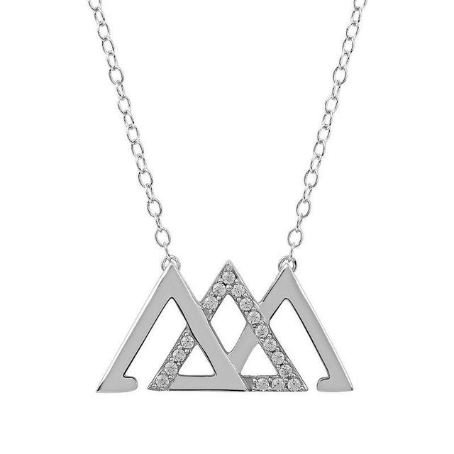 DeCouer 1/10 Carat T.W. Diamond Interlocked Triangle Necklace, Womens Silver Tone Product Image