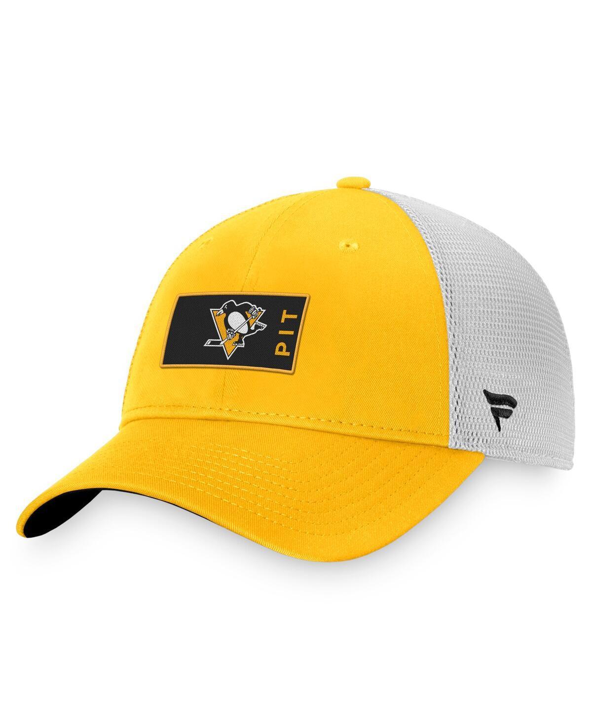 Mens Fanatics Branded /White Pittsburgh Penguins Authentic Pro Rink Trucker Snapback Hat Product Image