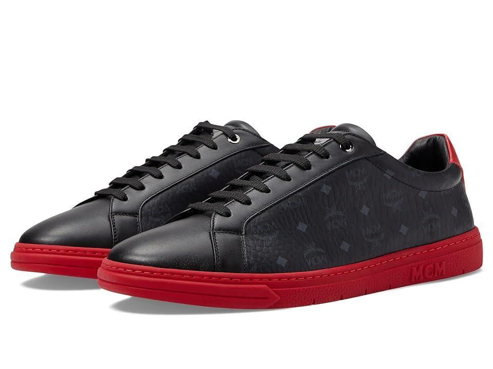 MCM Derby Visetos Low Top Sneakers (Lychee) Men's Shoes Product Image