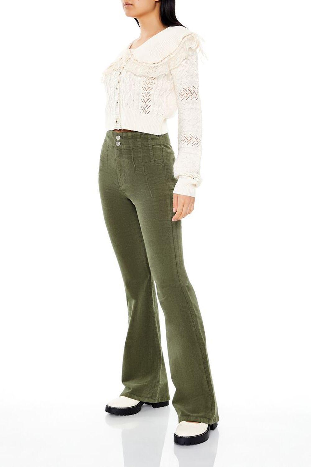 High-Rise Corduroy Flare Pants | Forever 21 Product Image