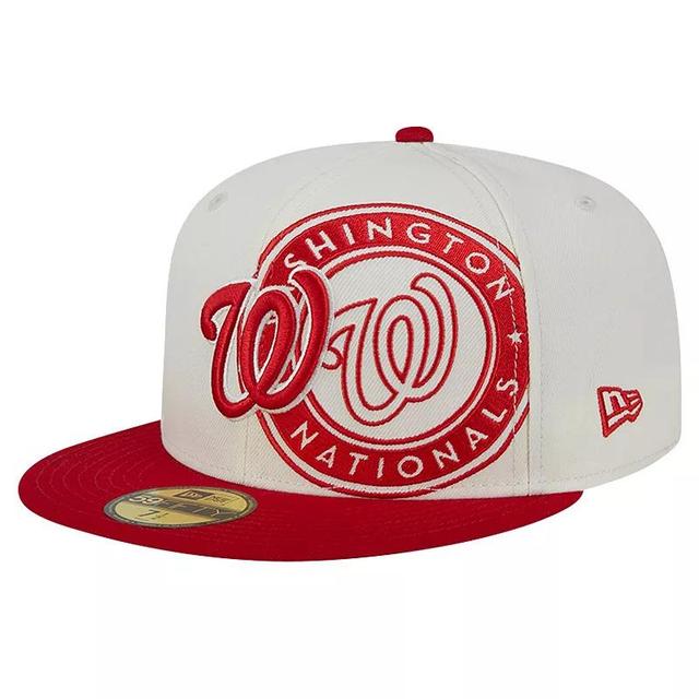 Mens New Era Cream/Red Washington Nationals Lonestar 59FIFTY Fitted Hat Product Image