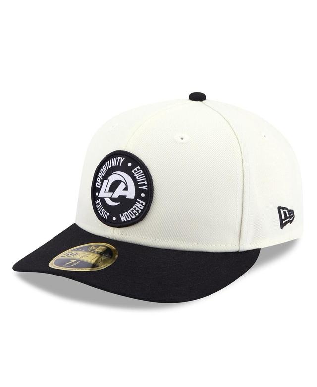 Mens New Era Cream Los Angeles Rams 2022 Inspire Change 59Fifty Low Profile Fitted Hat - Cream Product Image