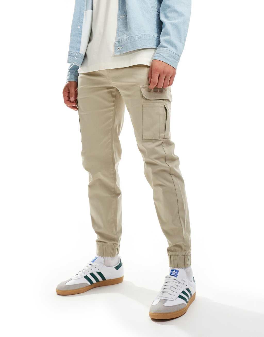 Bershka cargo pants in sand Product Image