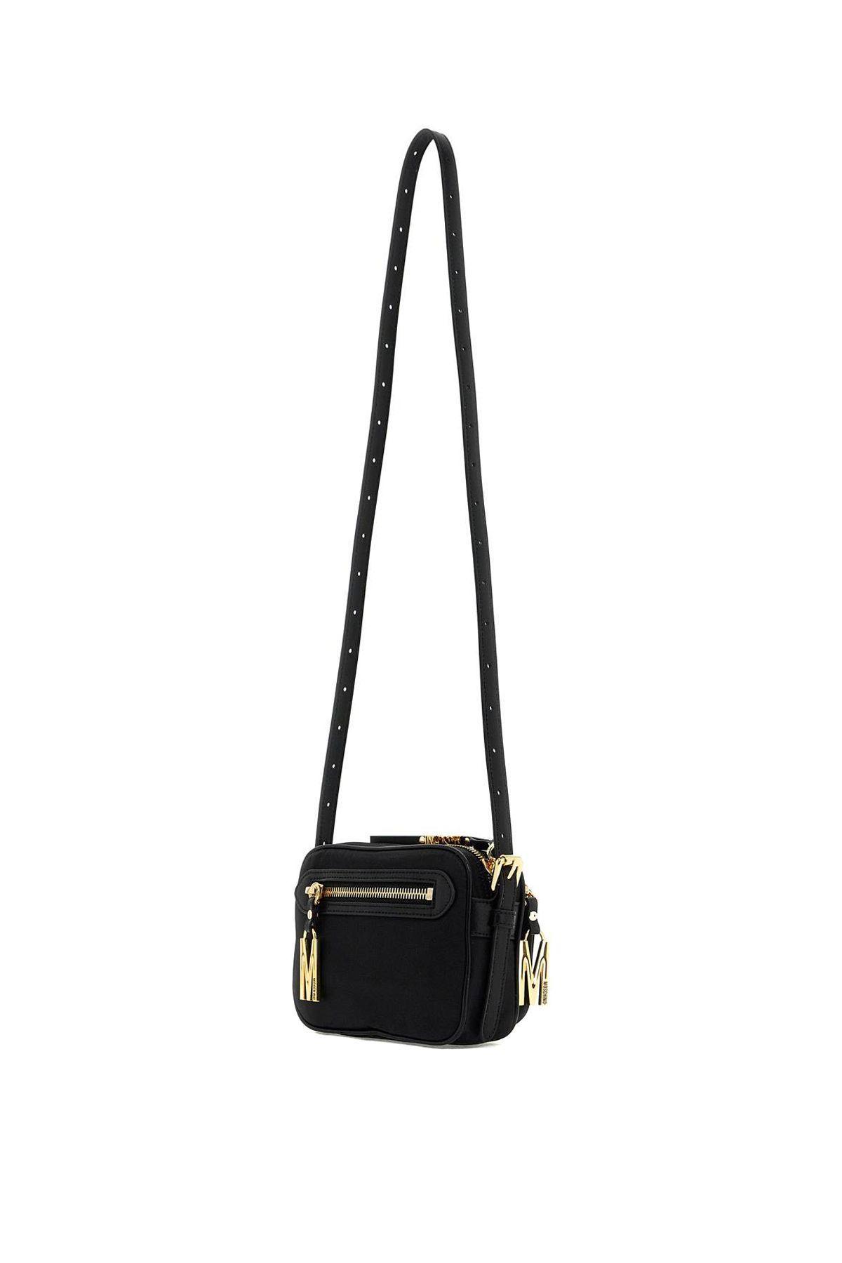 MOSCHINO Mini Shoulder Bag With Metal Logo In Black Product Image