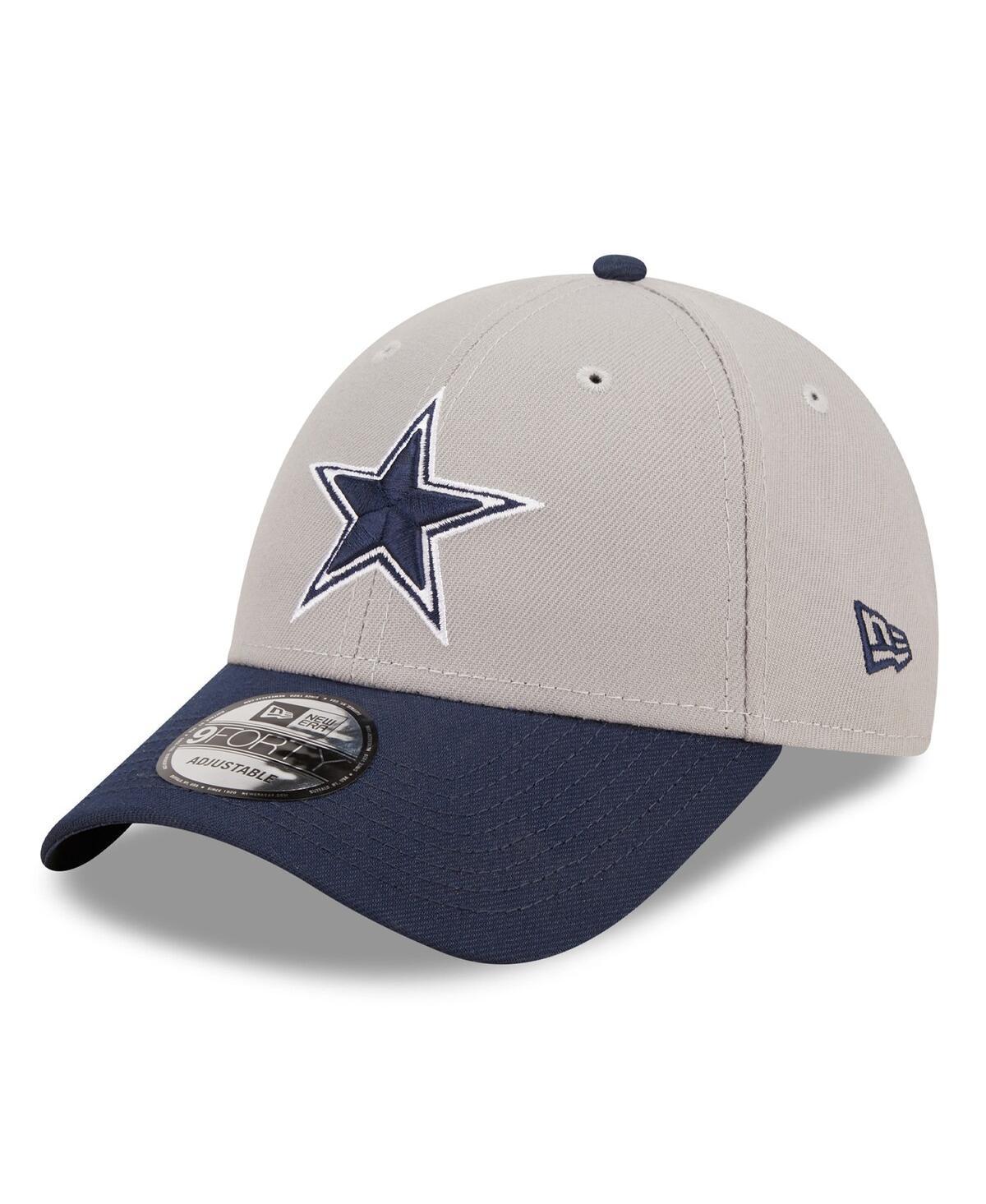 Mens New Era Gray and Navy Dallas Cowboys The League 2Tone 9FORTY Adjustable Hat - Gray Product Image