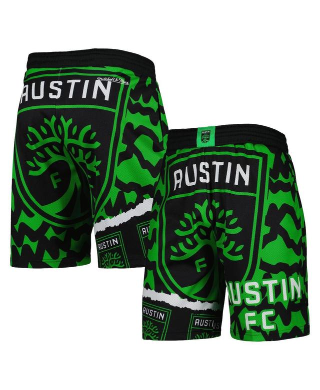 Mens Mitchell & Ness Black/Green Austin FC Jumbotron 2.0 Sublimated Shorts Product Image