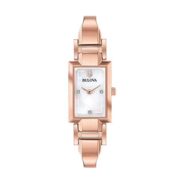 Bulova Womens Diamond Accent Half-Bangle Watch Pink Product Image