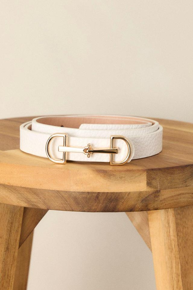 Endless Charm White Textured Belt Product Image