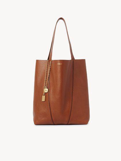 Chloé Spin tote bag in grained leather Product Image