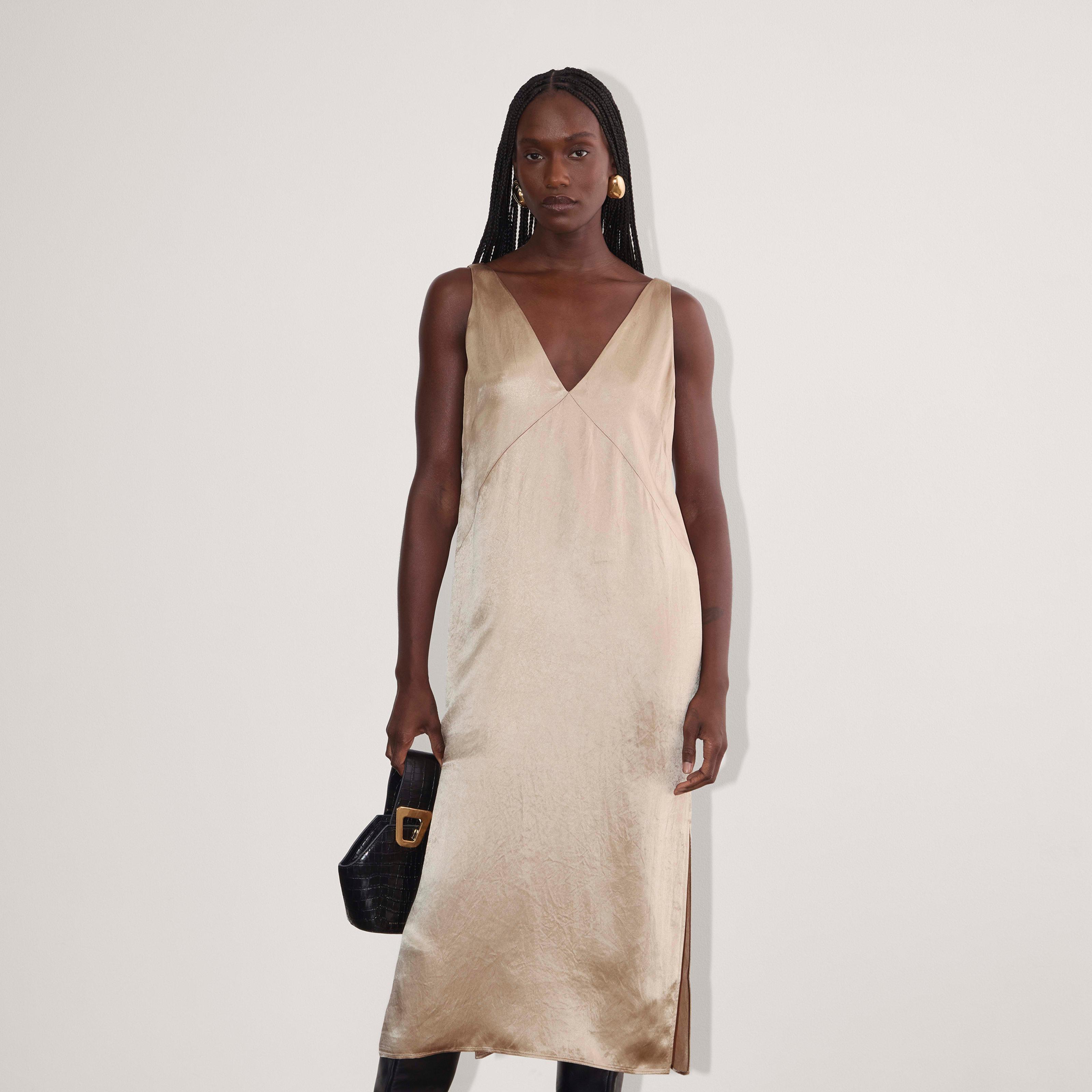 The Satin Slip Dress Product Image