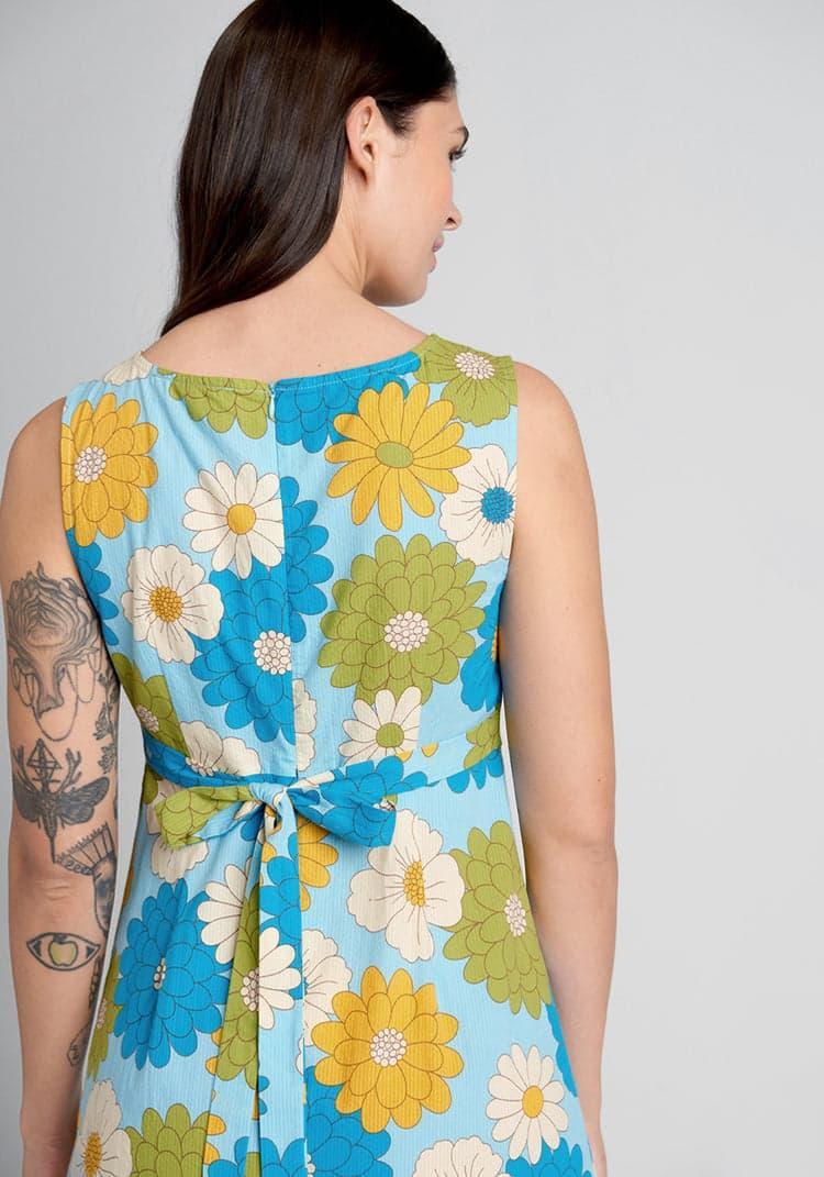 Clear Blue Sky Garden Midi Dress Product Image