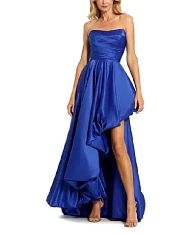 Strapless Rouched Gown In Cobalt Product Image