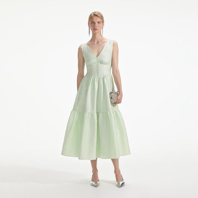 Mint Jacquard Midi Dress Product Image