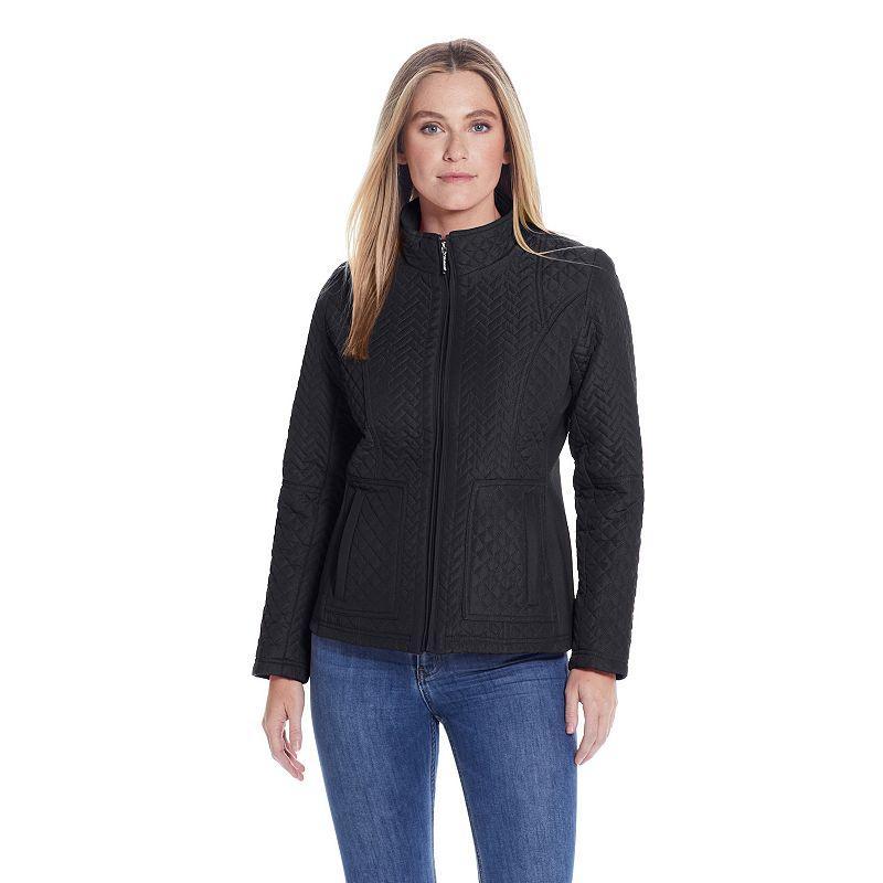 Womens Weathercast Lightweight Quilted Moto Jacket Product Image