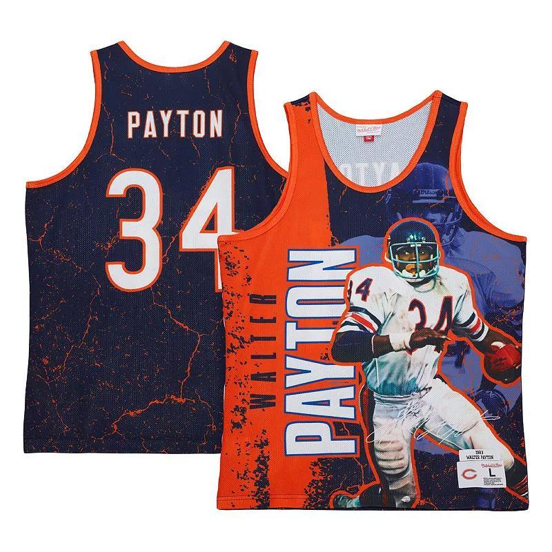 Mens Mitchell & Ness Walter Payton Navy Chicago Bears 1983 Player Burst Tank Top - Navy Product Image