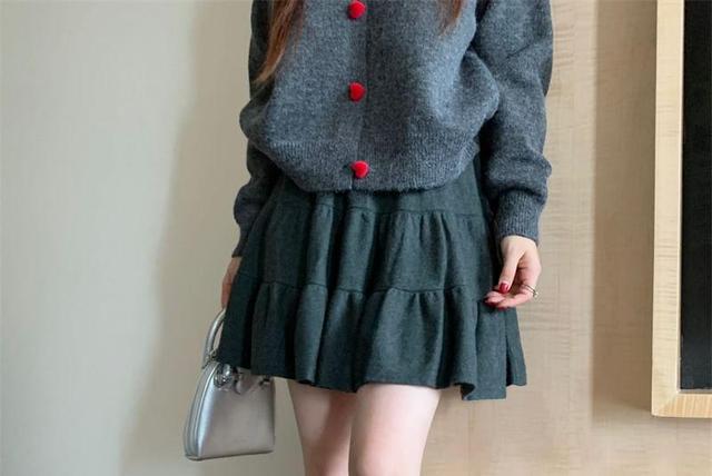 High Rise Plain Mini A-Line Skirt Product Image