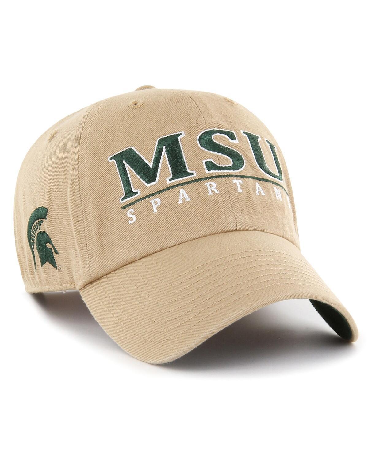 Mens 47 Khaki Michigan State Spartans District Clean Up Adjustable Hat Product Image