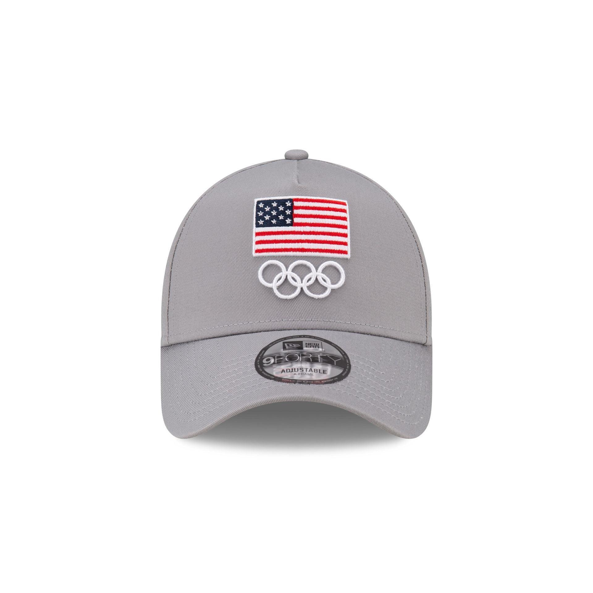 Team USA Tennis Gray 9FORTY A-Frame Snapback Hat Male Product Image