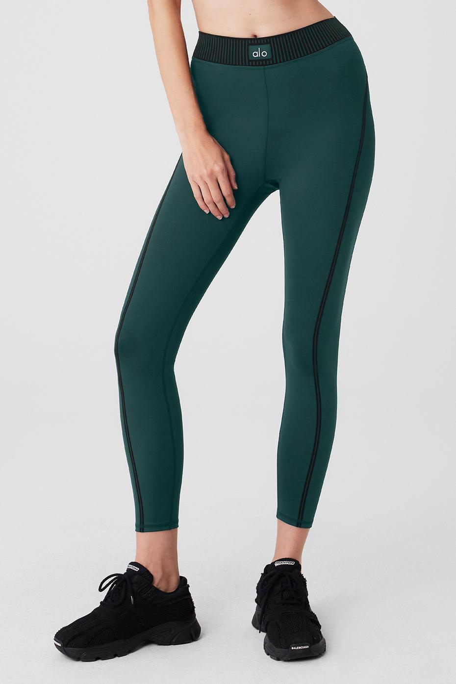 Airlift High-Waist 7/8 Line Up Legging - Midnight Green Product Image