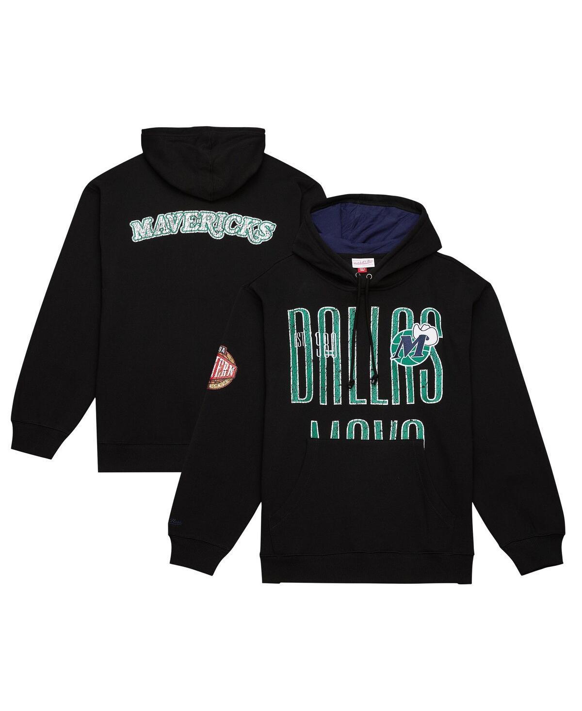 Mens Mitchell & Ness Black Distressed Dallas Mavericks Hardwood Classics Og 2.0 Pullover Hoodie Product Image