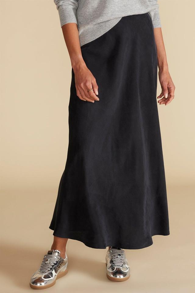 Eve Cupro Slip Skirt - Black Product Image