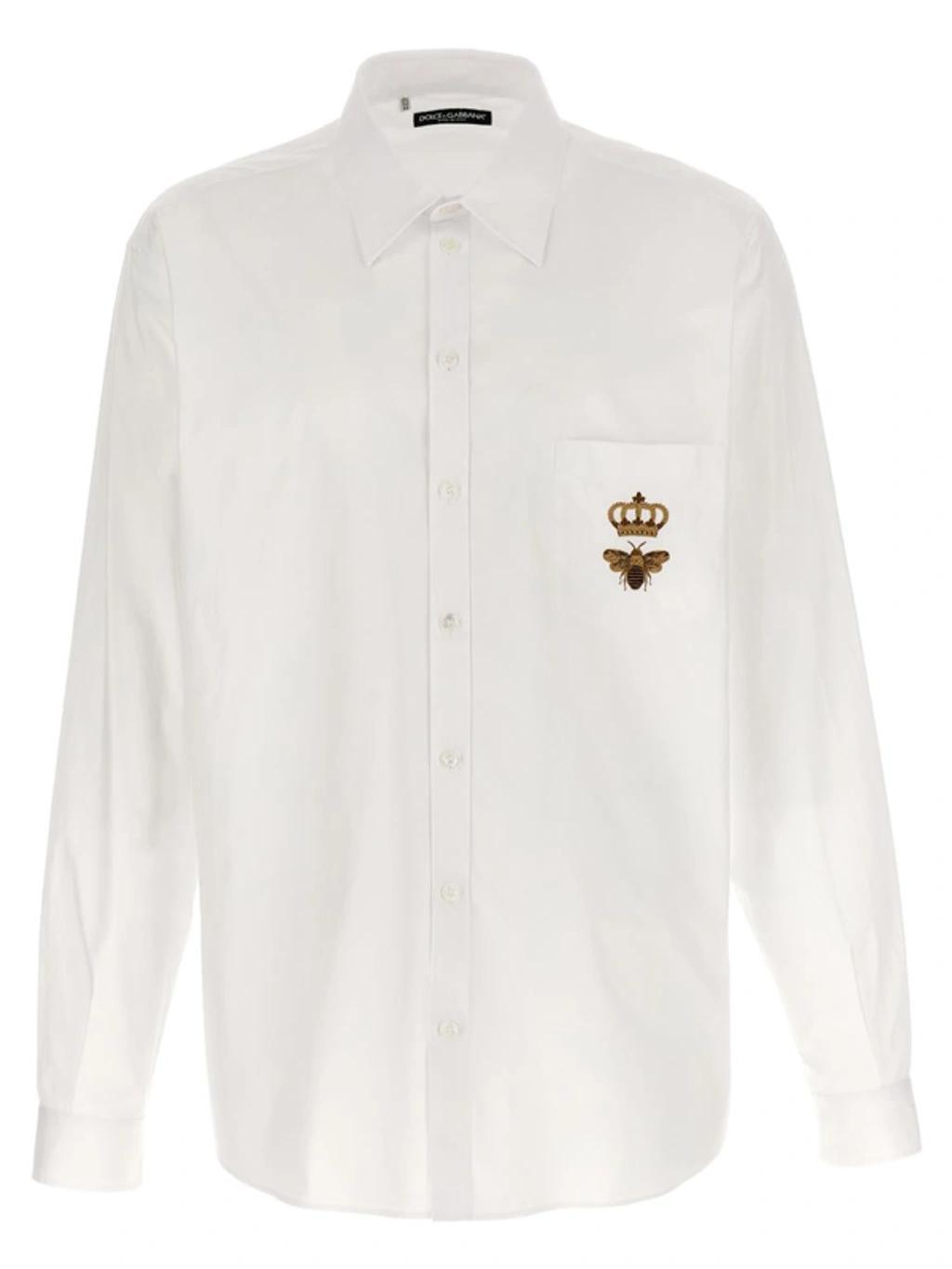 Cotton Martini Shirt With Embroidery In White Product Image