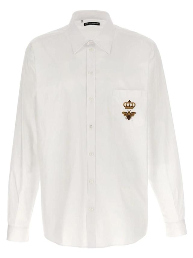 Cotton Martini Shirt With Embroidery In White Product Image