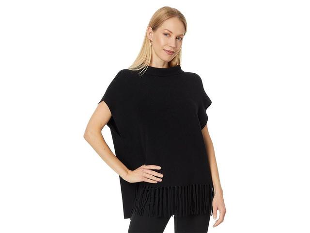 Elliott Lauren Modal Knits - Sleeveless Turtleneck Sweater with Fringe detail Women's Sweater Product Image