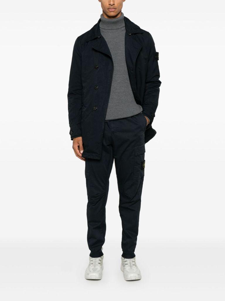 STONE ISLAND Compass-patch Ribbed-knit Jumper In Grigio Product Image