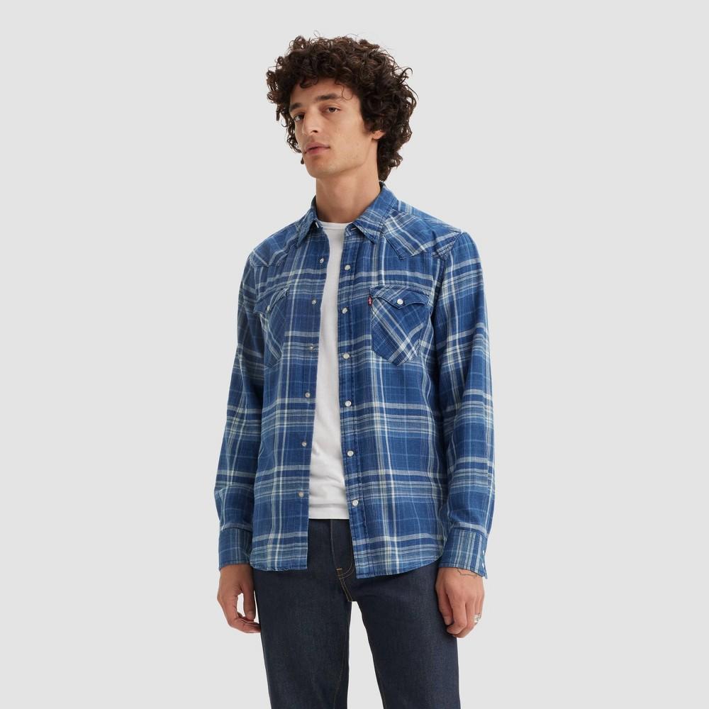 Levis Mens Western Classic Fit Long Sleeve Button-Down Shirt - Crater Indigo Product Image