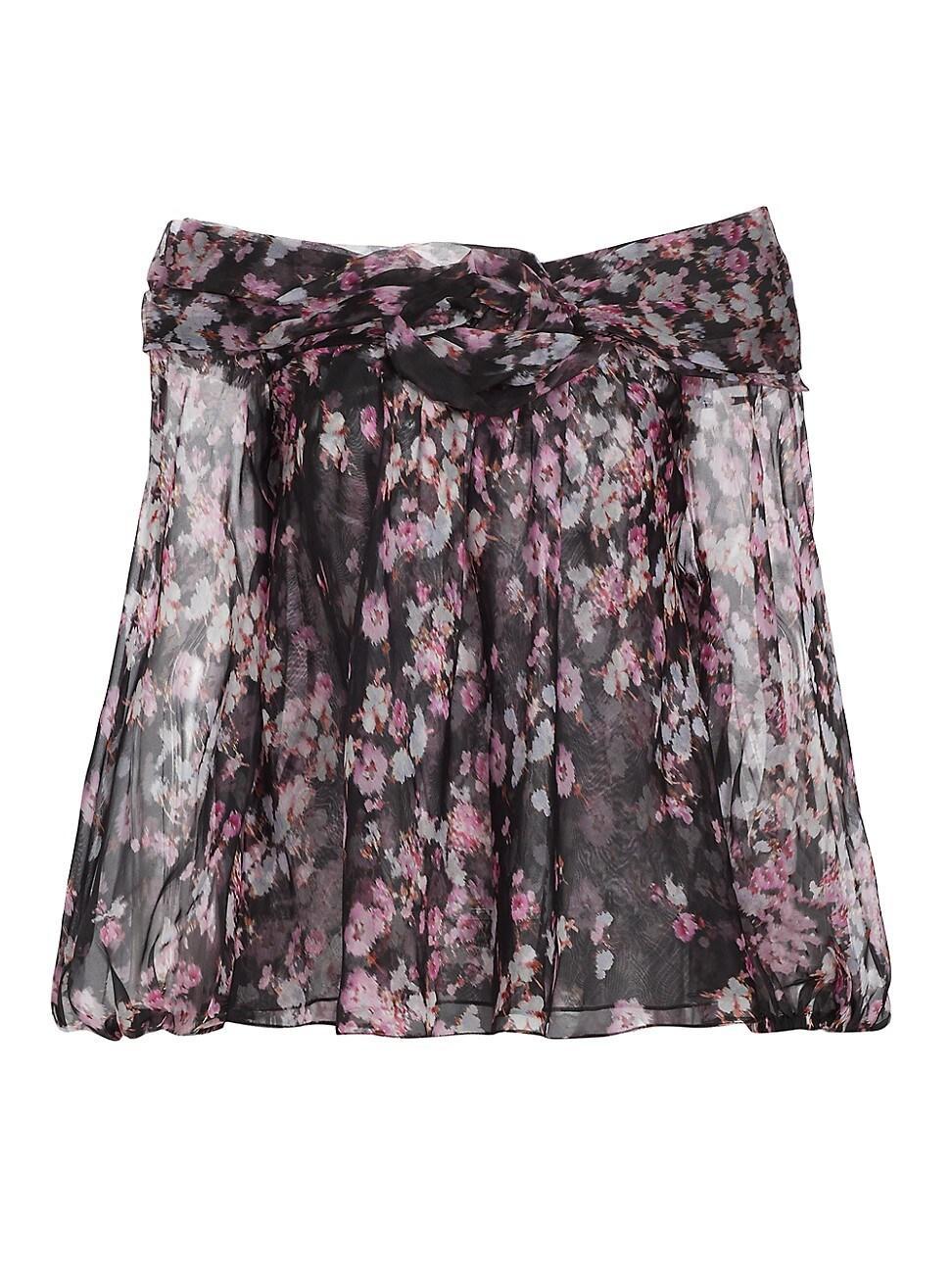 Womens Floral Silk Off-the-Shoulder Top product image