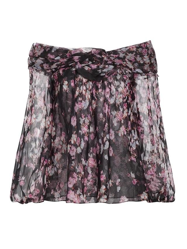 Womens Floral Silk Off-the-Shoulder Top Product Image