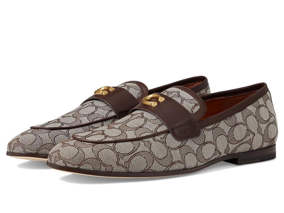 COACH Mens Sculpt C Signature Jacquard and Leather Loafers Product Image