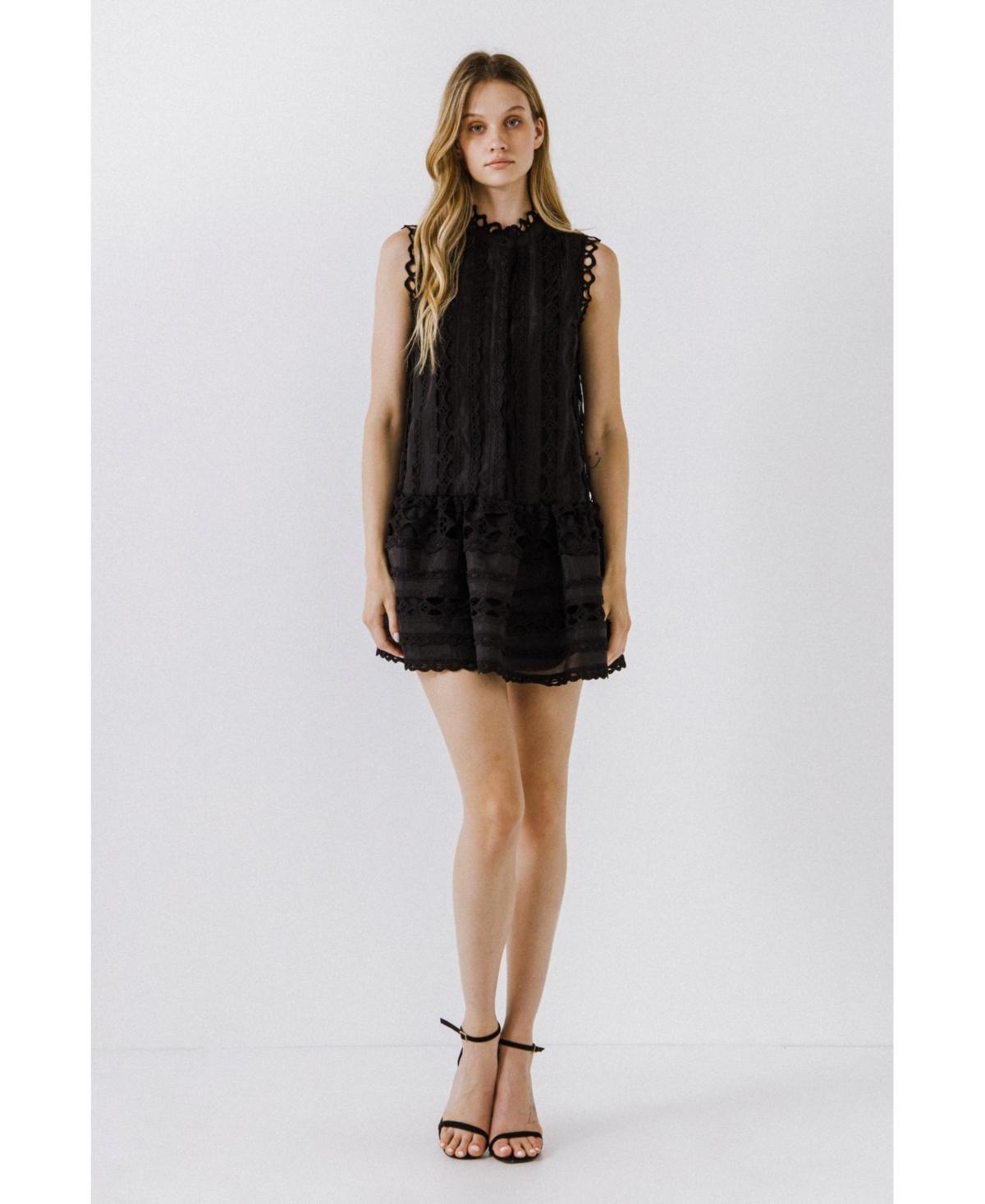 Womens Melia Sheer Lace Mini Dress Product Image