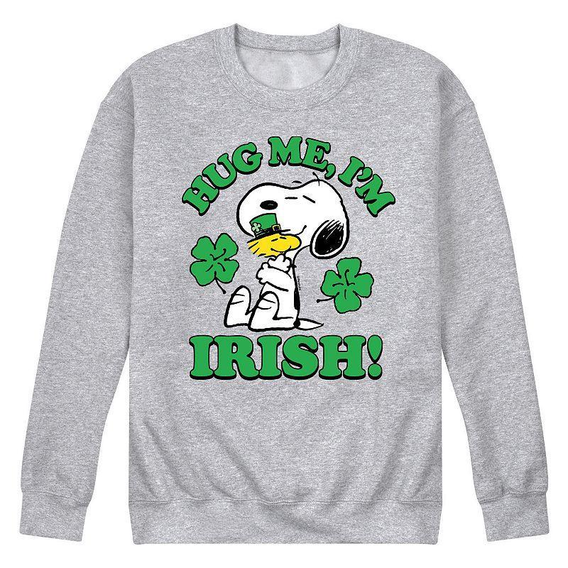 Mens Peanuts Hug Me Im Irish Long Sleeve Grey Gray Product Image