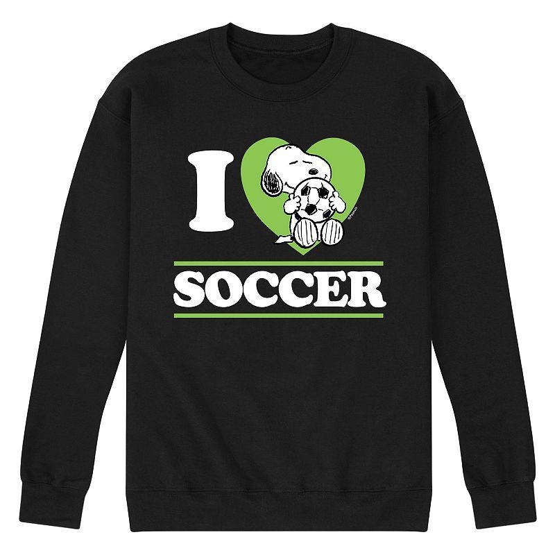 Mens Peanuts I Love Soccer Sweatshirt Black Product Image