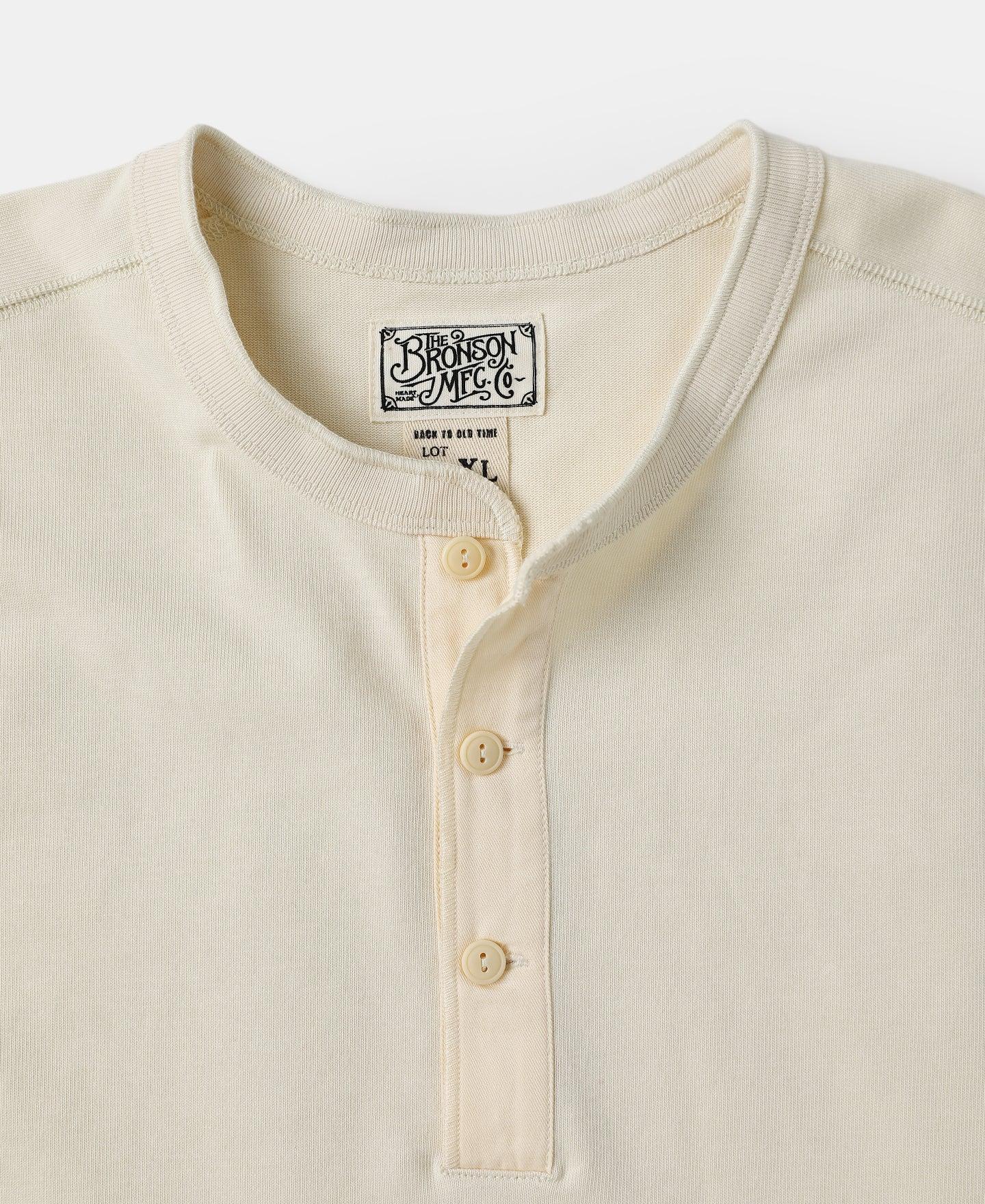 Vintage Long Sleeve Henley Shirt - Apricot Product Image