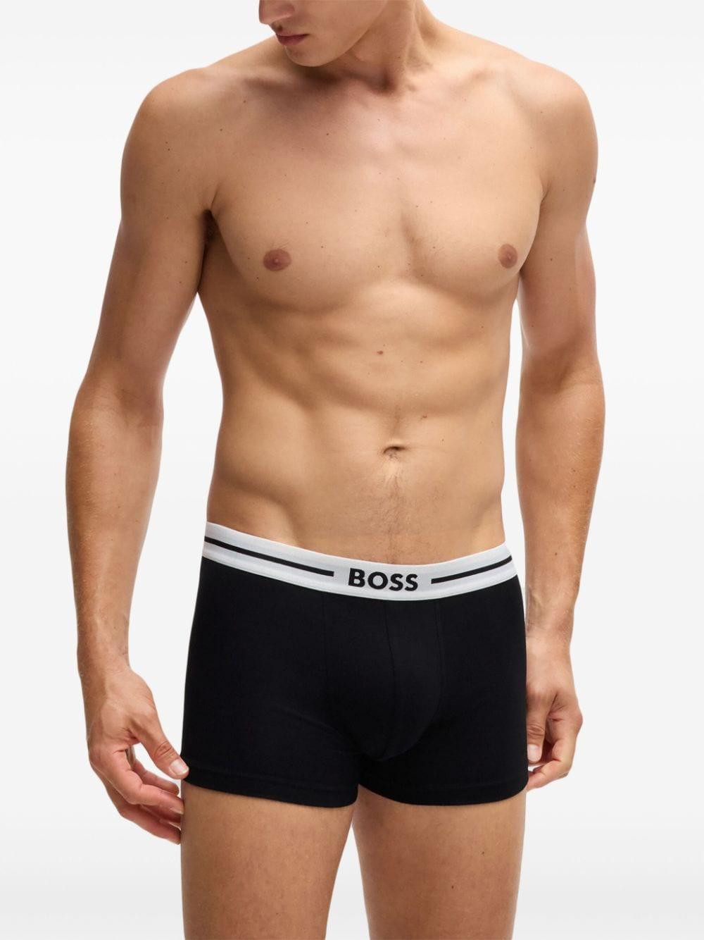 HUGO BOSS Three-pack Of Stretch-cotton Trunks With Logo Waistbands In Open Misc Product Image