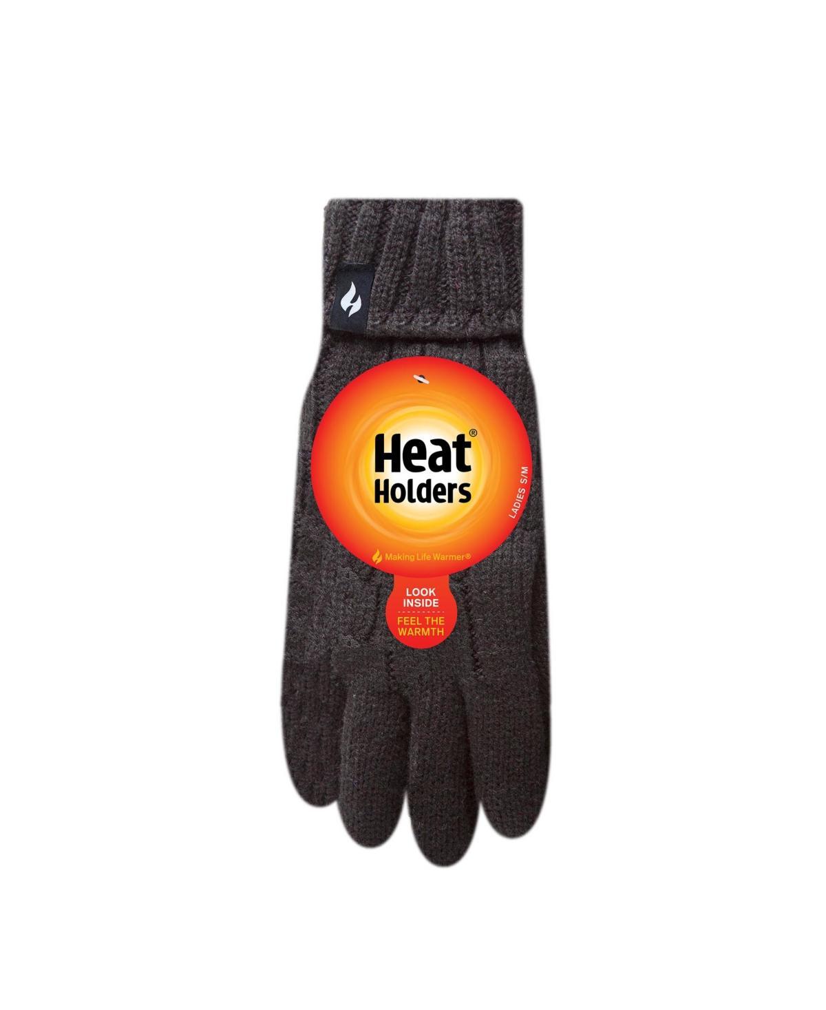 Heat Holders Womens Amelia Solid Cable-Knit Gloves Product Image